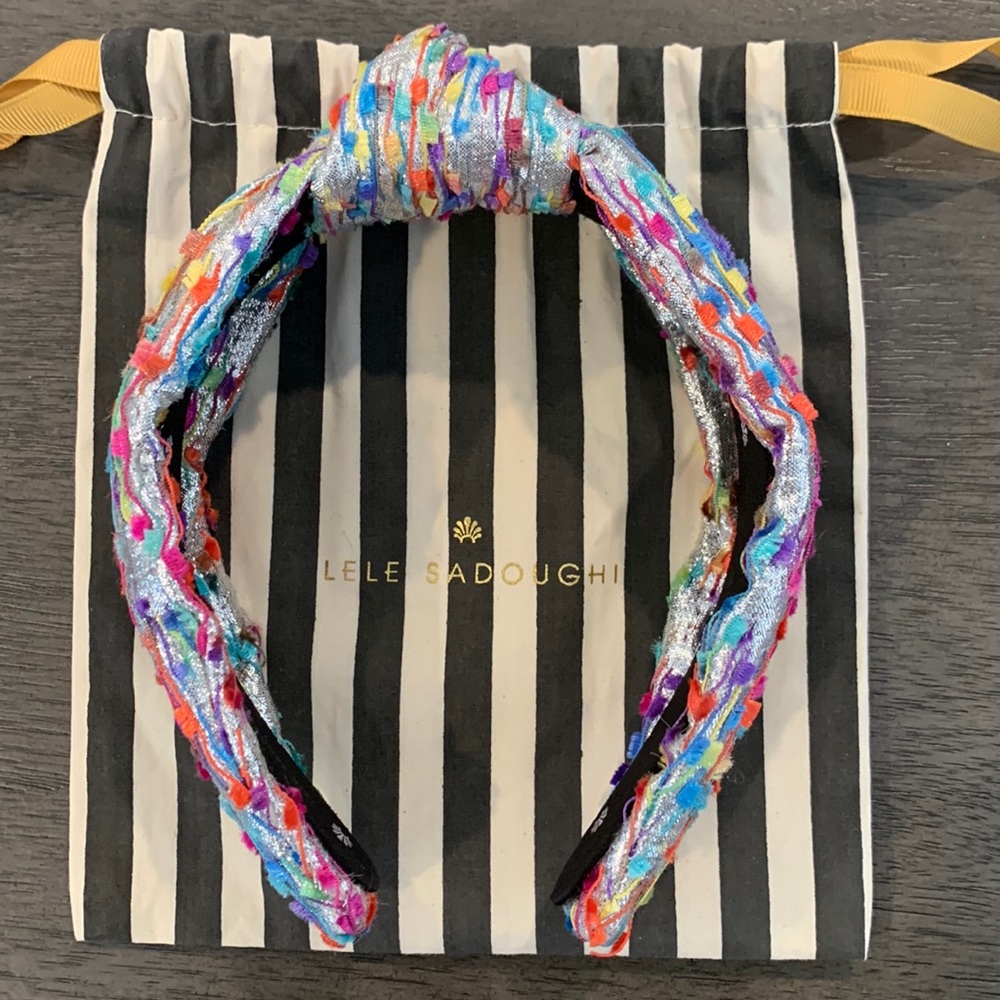 Lele Sadoughi Metallic silver headband